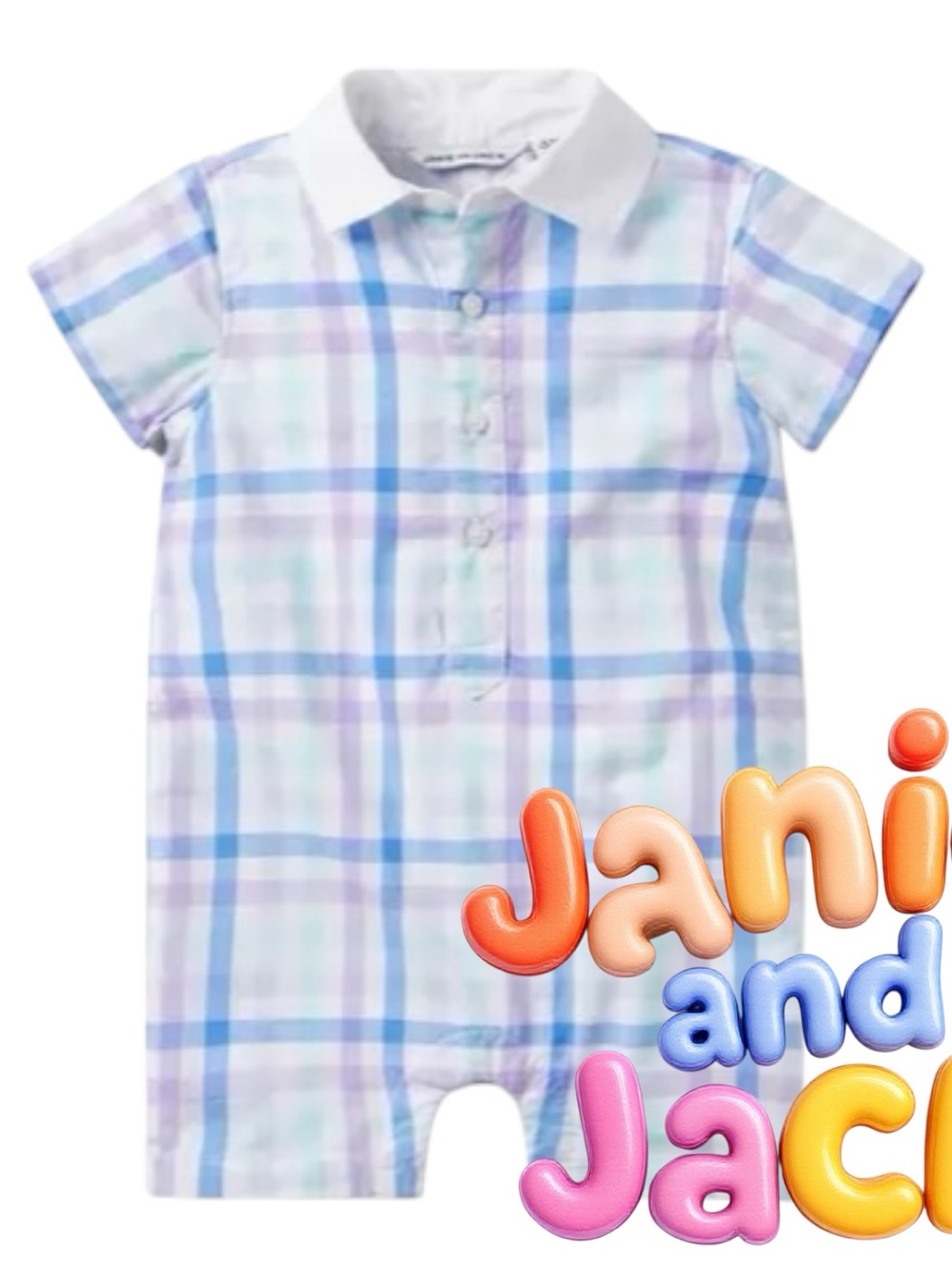 Mossimo Supply Co. Pastel Plaid Button-Up Shirt with White Collar